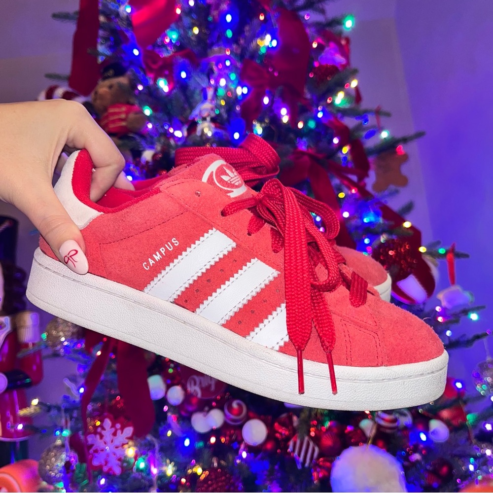 adidas Campus Red and White Women's Sneakers